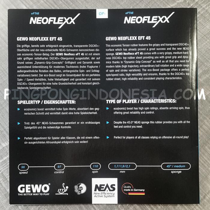Gewo Neoflexx Eft 45 - Karet Pingpong Rubber Tenis Meja Bet Bat