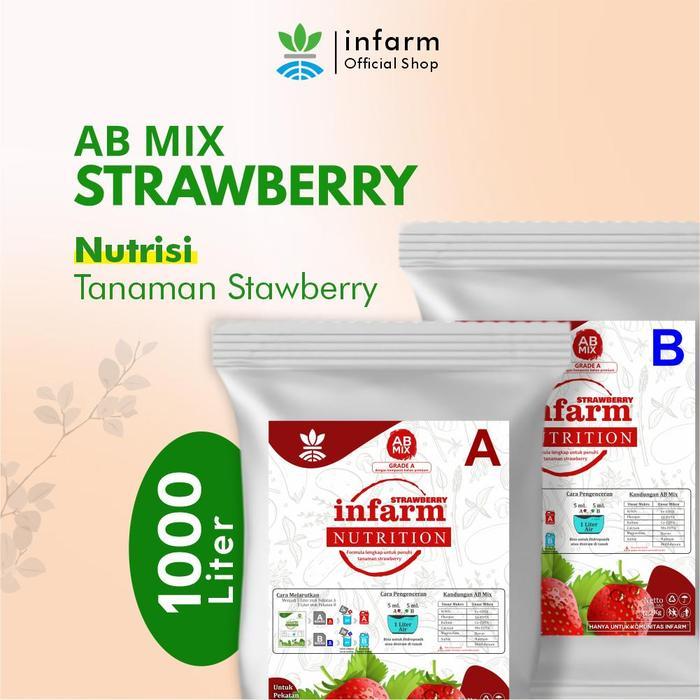 INFARM - Nutrisi Pupuk Hidroponik Ab Mix Strawberry 1000l Nutrisi Tanaman Strawberry Pupuk Infarm