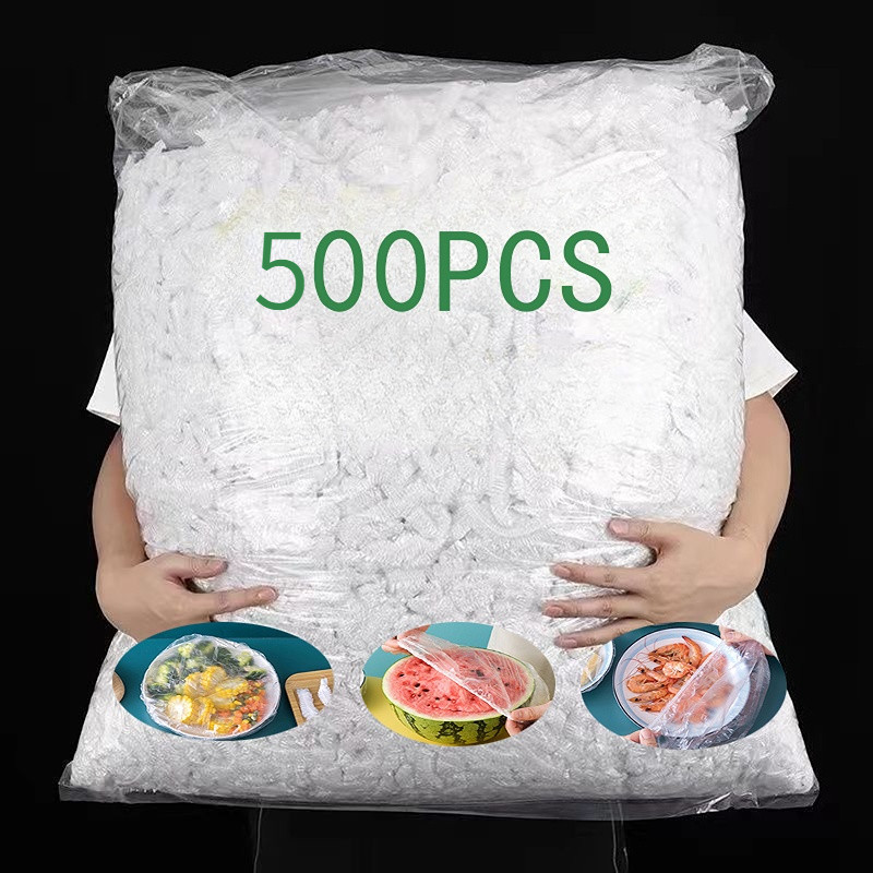 Disposable Plastic Bag Food Cover Wrap Bowl Dish Cover Fresh Keeping Bag Fruit Food Leftovers