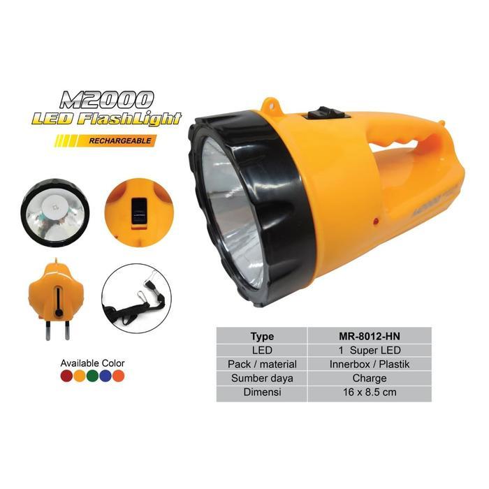 News Lampu Senter Emergency M2000 LED Super Strong MR-8012HN