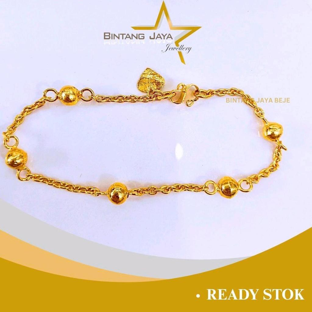 Gelang Emas Asli - LM99 Merica Segi 15.5cm - (LM99) - 10gr - Panjang 15.5cm - Desain Segi Merica - B