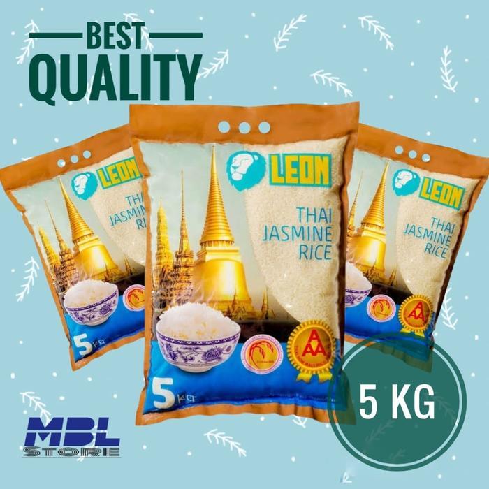 5z7d- Beras Leon Thailand Jasmine Rice Beras Thailand 5 Kg