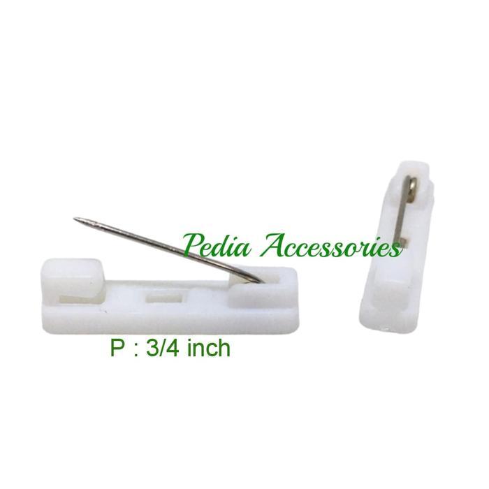 RELIGBANGET- Peniti Bross Plastik 3/4Inch Putih, Hitam (2Cm) Isi 1Gross(144)