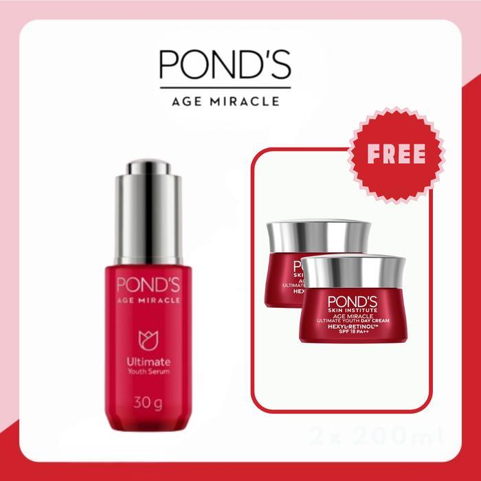 PONDS AGE MIRACLE ULTIMATE YOUTH ESSENCE 30GR FREE 2 PONDS AGE MIRACLE DAY CREAM UY 9G