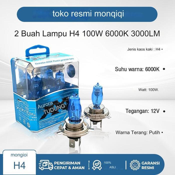 2Pcs LED Lampu LED Putih H4 Puith untuk Headlight / Mobil Lampu Universal Putih 12V 100W Lampu Depan