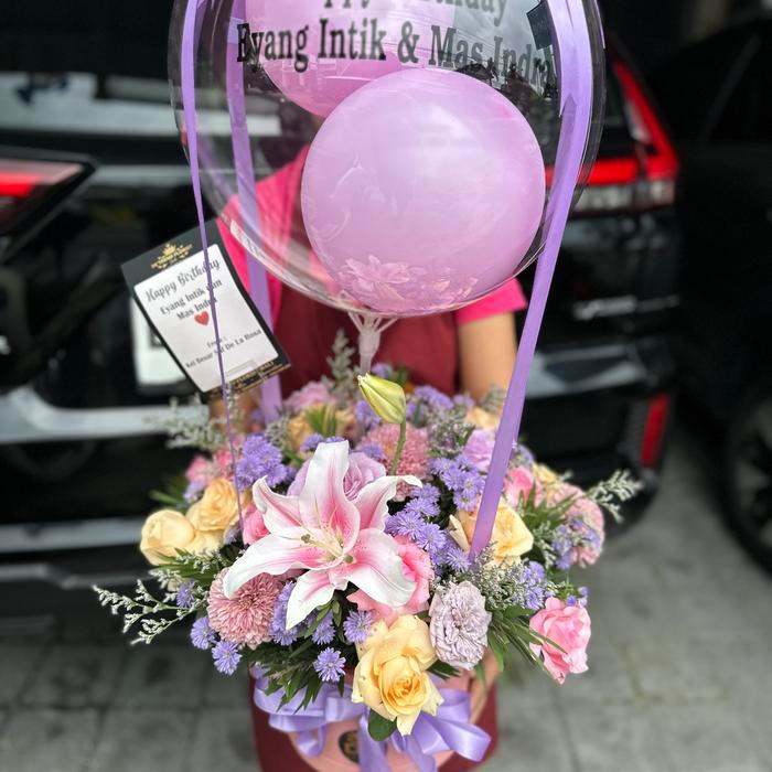BB0023 FLOWERBOX BALON IN BALON/BOUQUET BALON BALI/FLORIST BALI/FRESH FLOWER /FLORIST BALI /DELIVERY