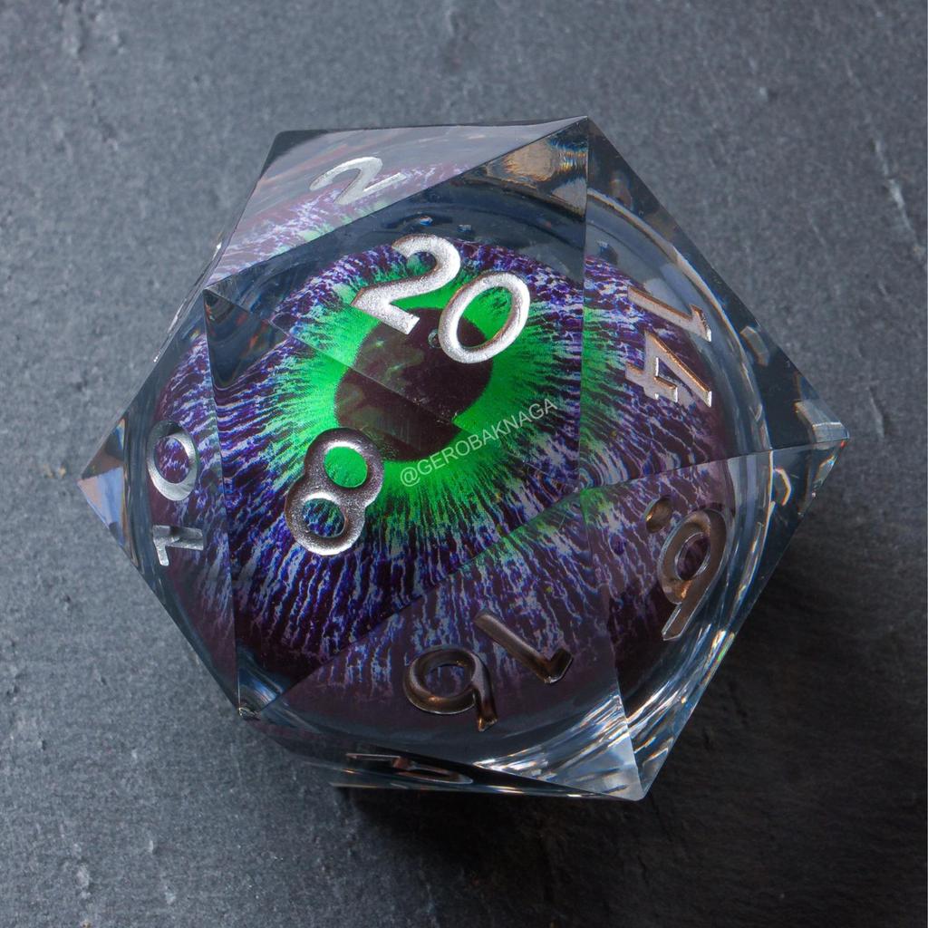 [Ready] Premium High Quality Polyhedral Resin Dice - Dadu Jumbo | DND Dungeon Dragon | Liquid Core -