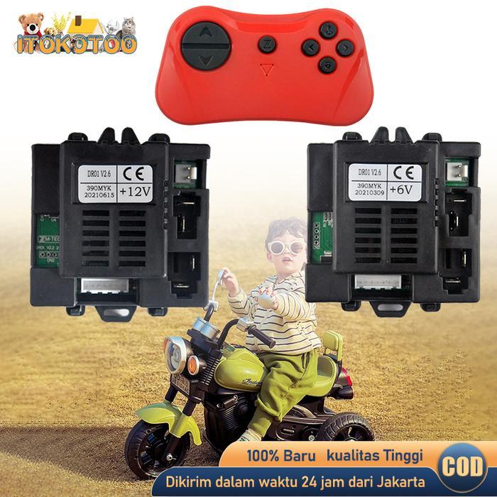 DR01 Receiver + Remote Mobil Aki 12v Dan 6v Untuk Mobilan Aki Anak