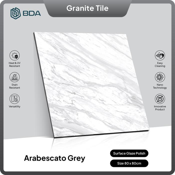 BDA Granite Tile Granit 80x80 Keramik 80x80 Keramik Lantai 80x80 Keramik Dinding Arabescato Grey