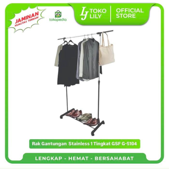 DISKON Rak Gantungan Jemuran Baju Stainless 1 Tingkat GSF G-5104 READY STOCK