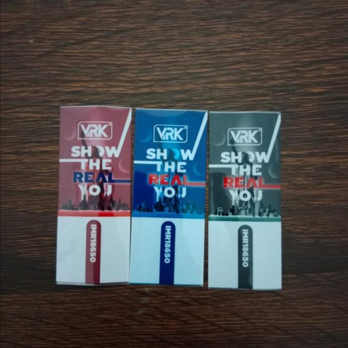 BATERAI WRAP MERK VRK 18650 MERAH HITAM BIRU