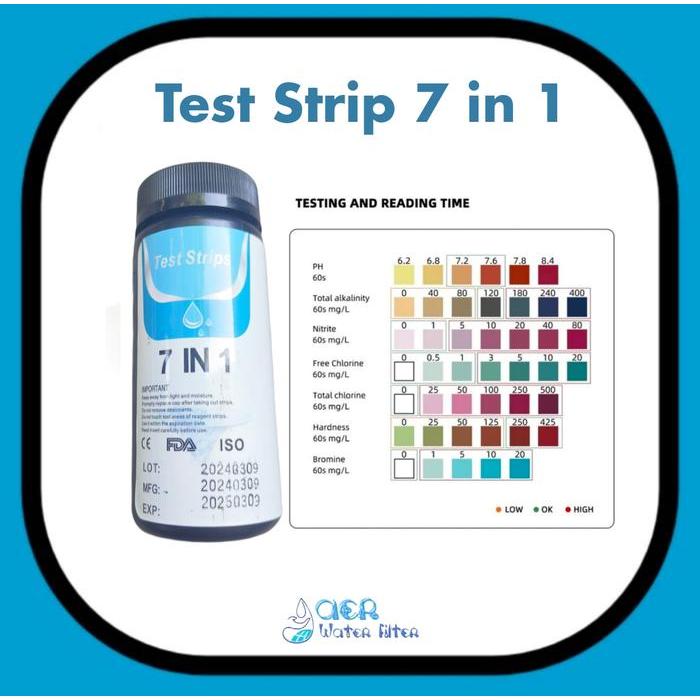 Alat ukur Test air 7 IN 1 water test kit Air PH Nitrit Nitrat Klorin hardness bromine