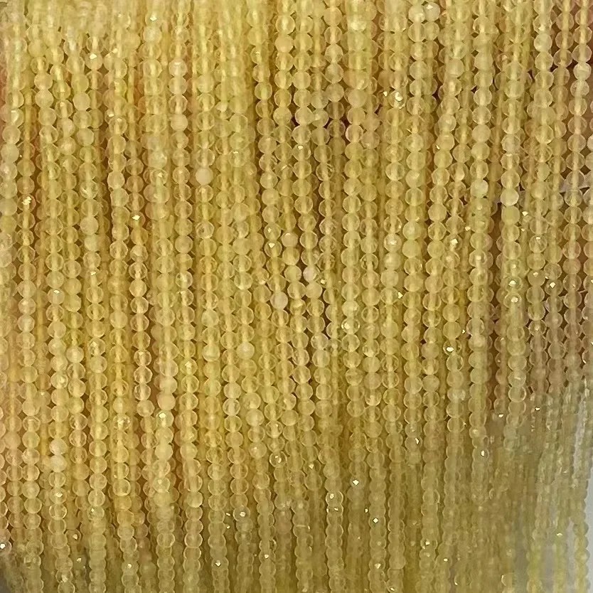 Natural Crystal Citrine Facted Loose Bead Jewelry Making Diy Bracelet Necklace 38Cm Accessories