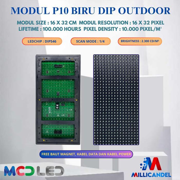 Panel Modul Led P10 Dip Merah Hijau Putih Biru Kuning Outdoor