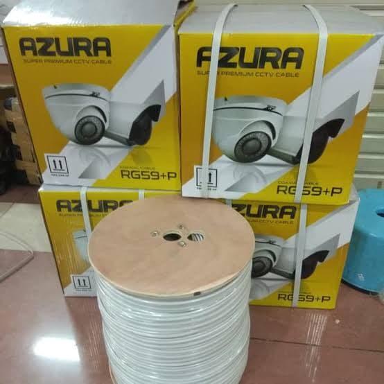 Kabel Cctv Rg59+Power Azura Warna Putih
