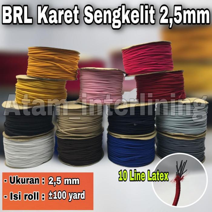 BRL 2,5mm Tali Karet String Sengkelit Tali Karet Kancing kebaya
