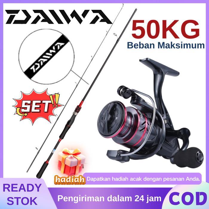 pscgz5- Daiwa Pancing Set Lengkap Joran Reel Laut 50Kg Daya Tarik Kuat Metal Gulungan Power