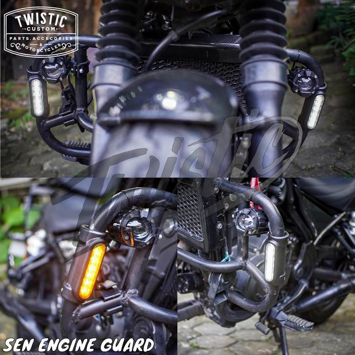 Lampu Sen Sein Flashing Led Motor Harley Bar Engine Guard Universal