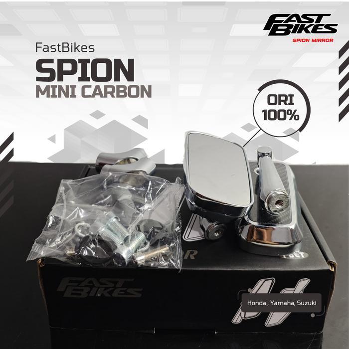 Promo Fastbikes Kaca Spion Variasi Chrome Hitam Mini Karbon Universal Vario Mio Beat Aerox Nmax