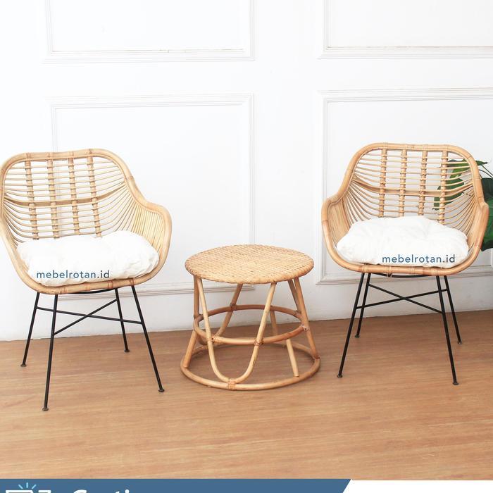 Kursi Teras Rotan Alami Arika l Kursi Tamu Santai Minimalis