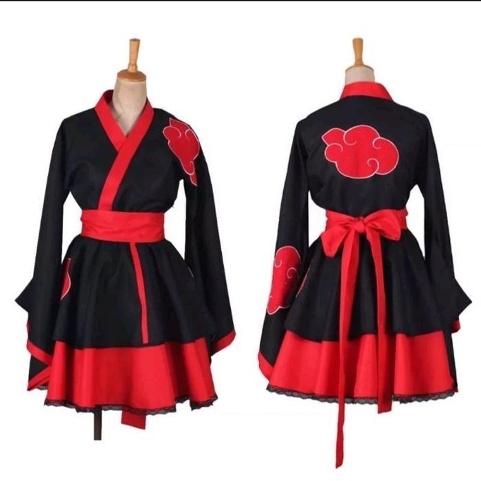 BUTIK RINDU (KIMONO AKATSUKI NARUTO) Kostum cosplay dress naruto cosplayer costume Baju akatsuki