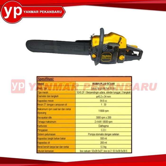 Mesin Gergaji Potong Kayu Tebang Pohon 22" Chainsaw ROBIN RCS 99 Plus