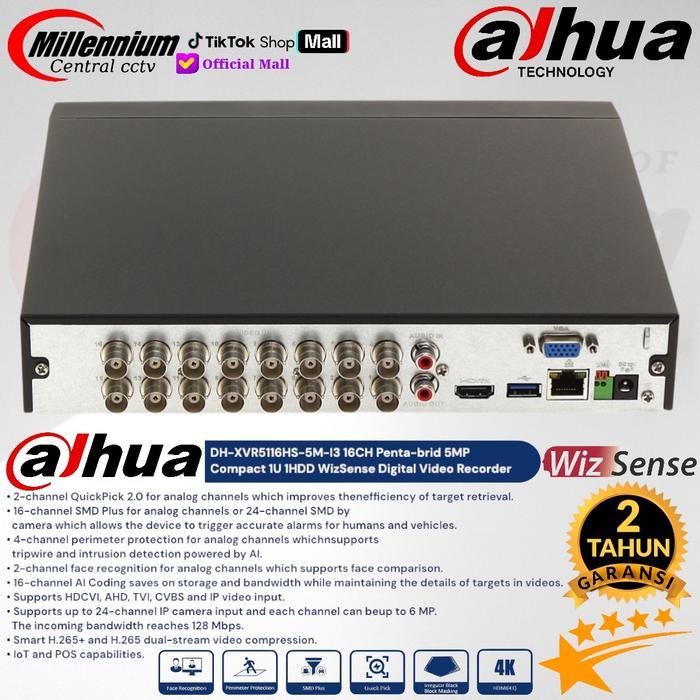 ASLI DVR DAHUA 16CH DH-XVR5116HS-5M-I3 / DVR DAHUA 16 CHANNEL DH-XVR5116HS-5M-I3 5MP READY STOCK