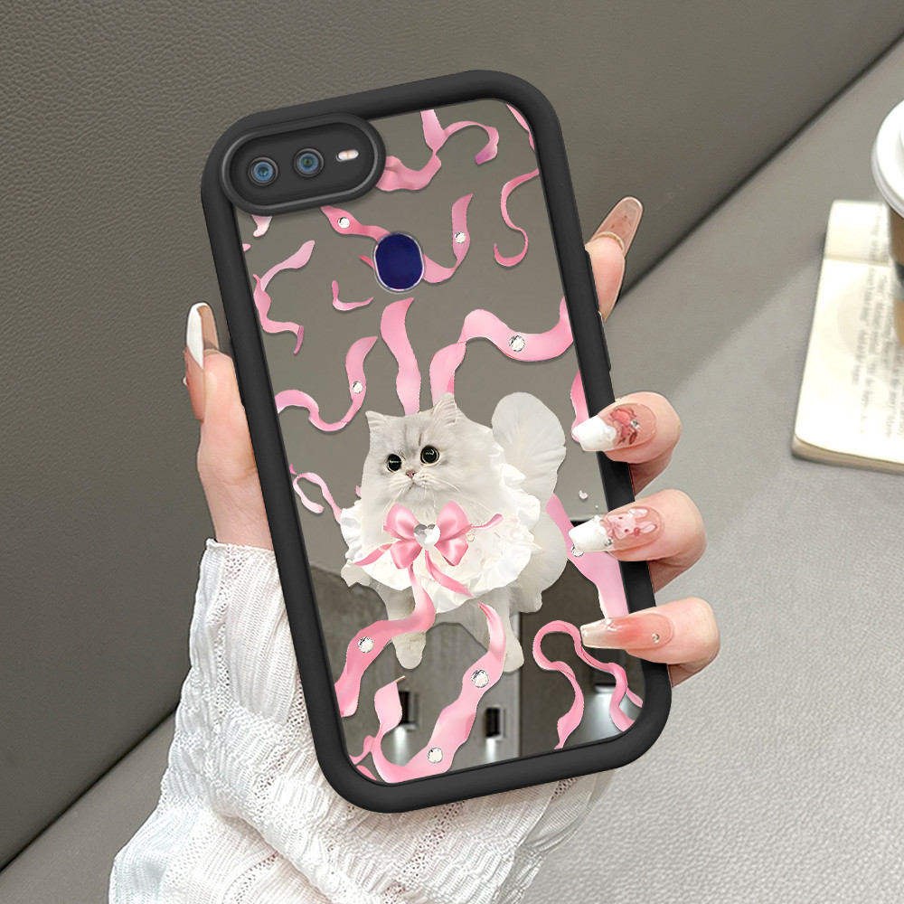 Casing Hp Untuk OPPO F9 Cermin Softcase Case Phone Kesing Mode Kucing 8507 JZ
