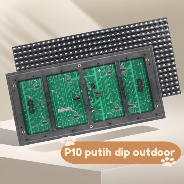 Led Module Running Text P10 Putih Dip Outdoor