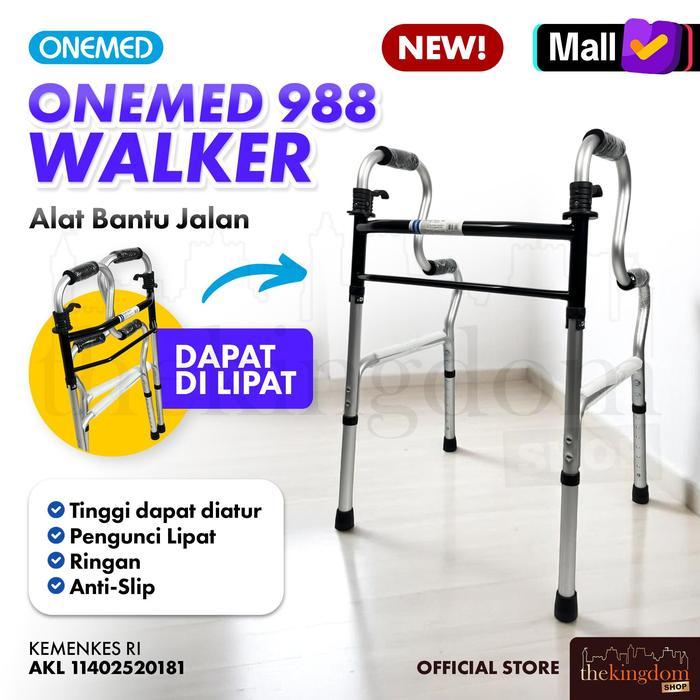 Onemed 988 Walker Tongkat Alat Bantu Jalan Berdiri 2 Lipat Orang Tua Lansia Manula Ringan Jemuran