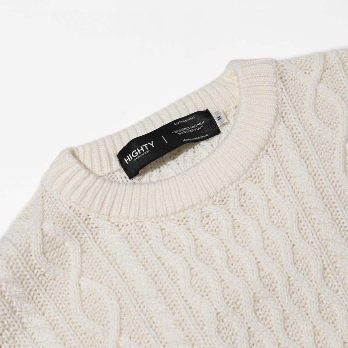 Promo Highty Off White Cable-Knit Sweater Original