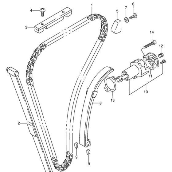 12782 - Guide Cam Chain / Bantalan Keteng (Gb. 3) Suzuki Gs500 / Gs 500