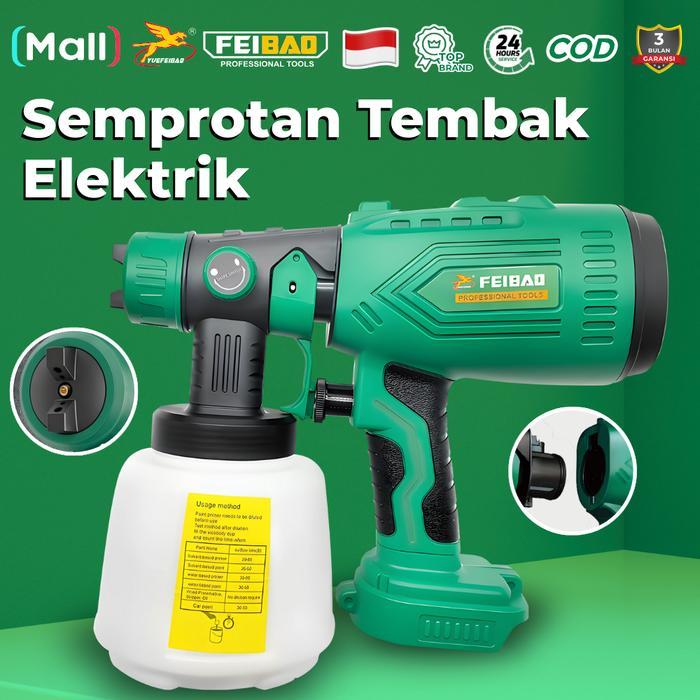 Feibao Mesin Semprot Cat Elektrik Lithium 21V Portable Spray Gun Kabut Halus Nozzle Adjustable