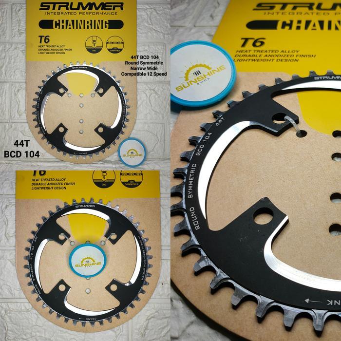 Chainring Crank Strummer 32T 34T 36T 38T 40T 42T 44T Bcd 104 Round Alloy Cnc Sepeda Bmx Fixie