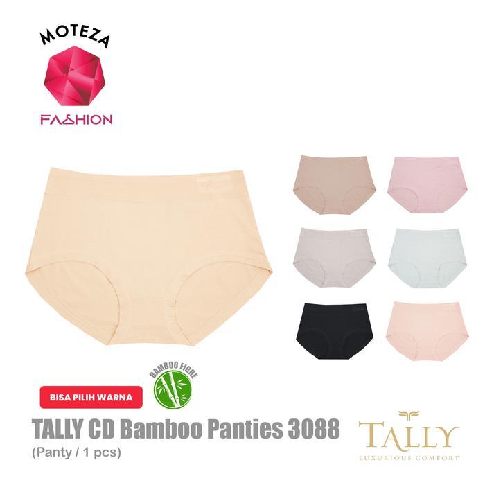Tally Celana Dalam Wanita - CD 3088 - Katun Bamboo High Waist Motif Cewek Pendek