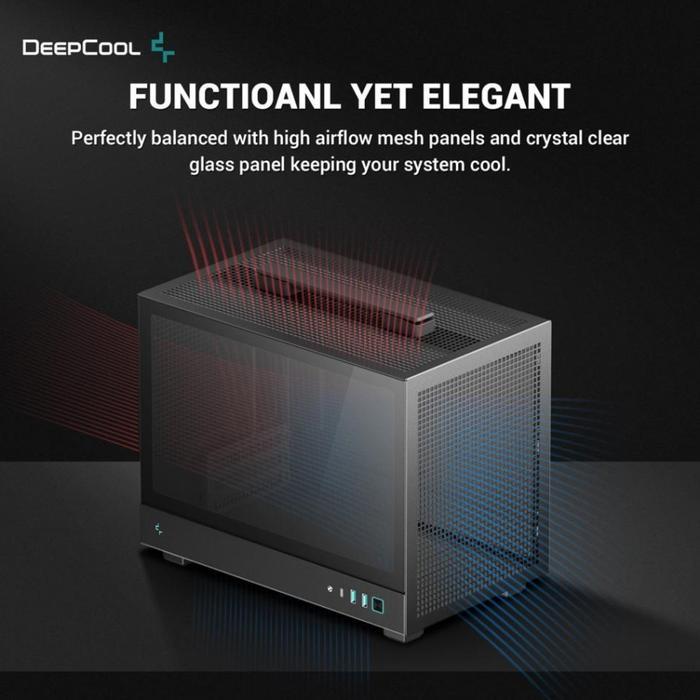 DEEPCOOL CH160 BLACK MINI ITX SFF PC CASE CASING GAMING CHASSIS