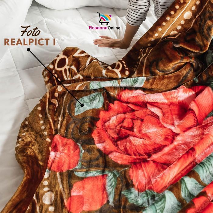 Rosanna - Selimut Tebal Bulu Halus Jumbo Super Soft 200x240 Motif