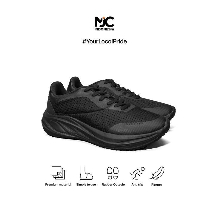 TERMURAH MJC Indonesia Hierro v7 Sneakers Pria Black Premium Ringan Anti Slip Sepatu Running Unisex