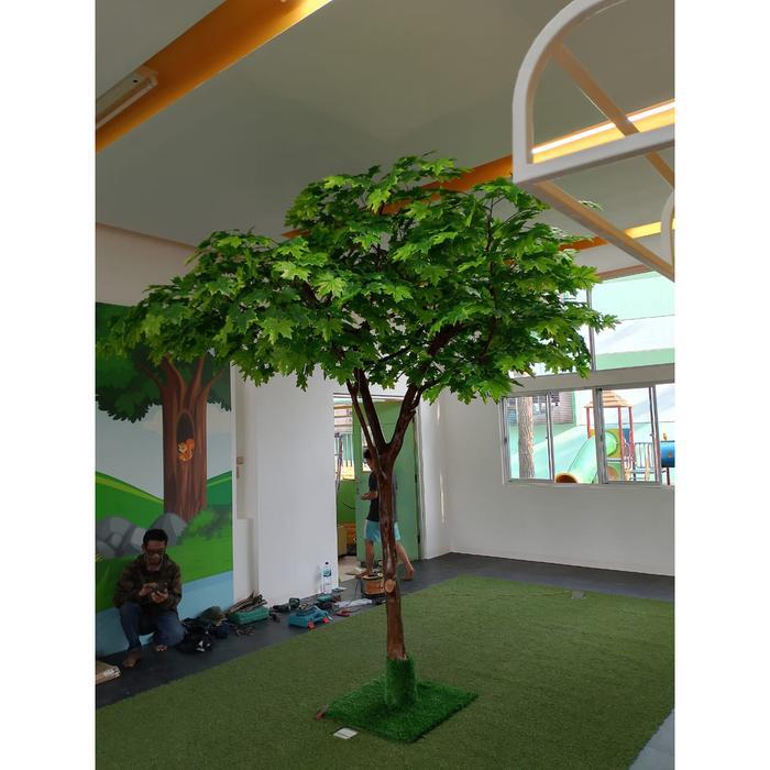 Pohon maple kanada hijau tinggi 3m// pohon maple kanada artificial/ pohon dekorasi termurah