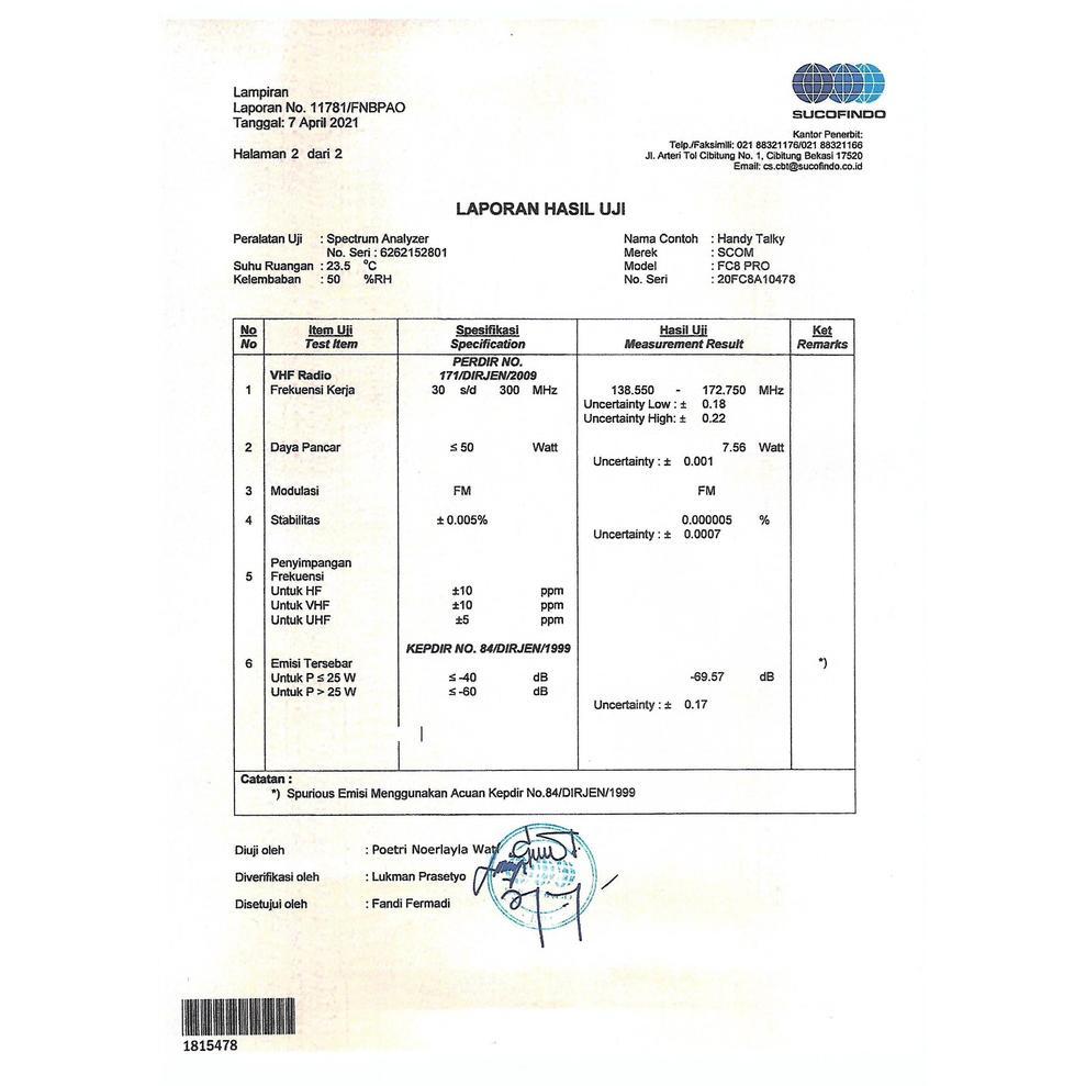 zmaa- Battery Baterai Ht Scom Fc8 Pro