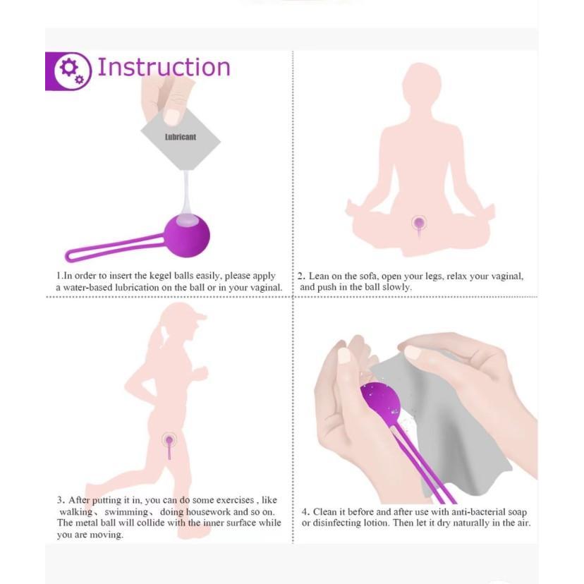 Premium Silicone Kegel Ball With Metal Balls Inside / Bola Senam Kegel