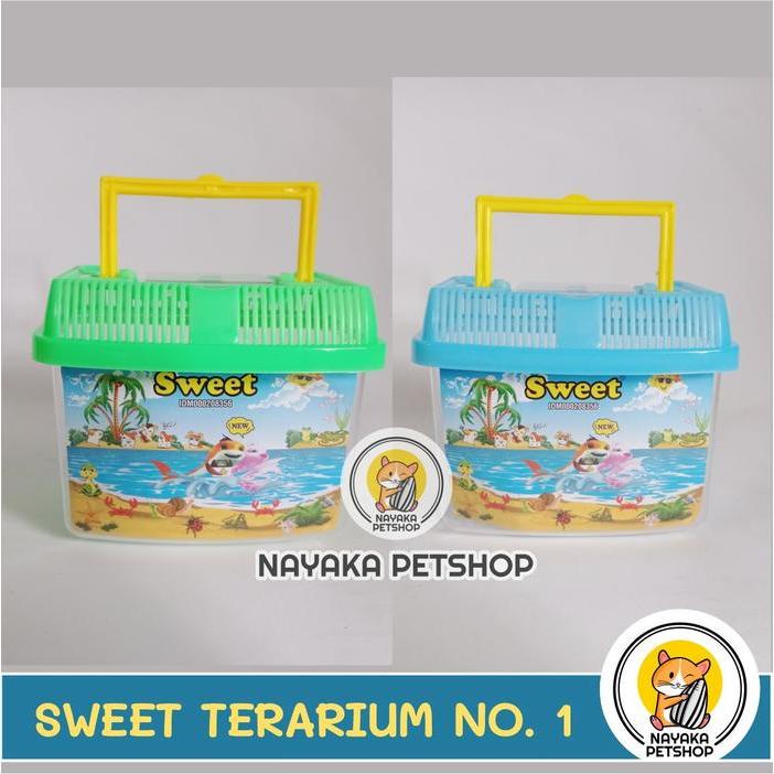 Sweet Terarium 1 Kandang Hamster Tempat Kura Aquarium Ikan Akuarium Mini Mika Akrilik Reptil