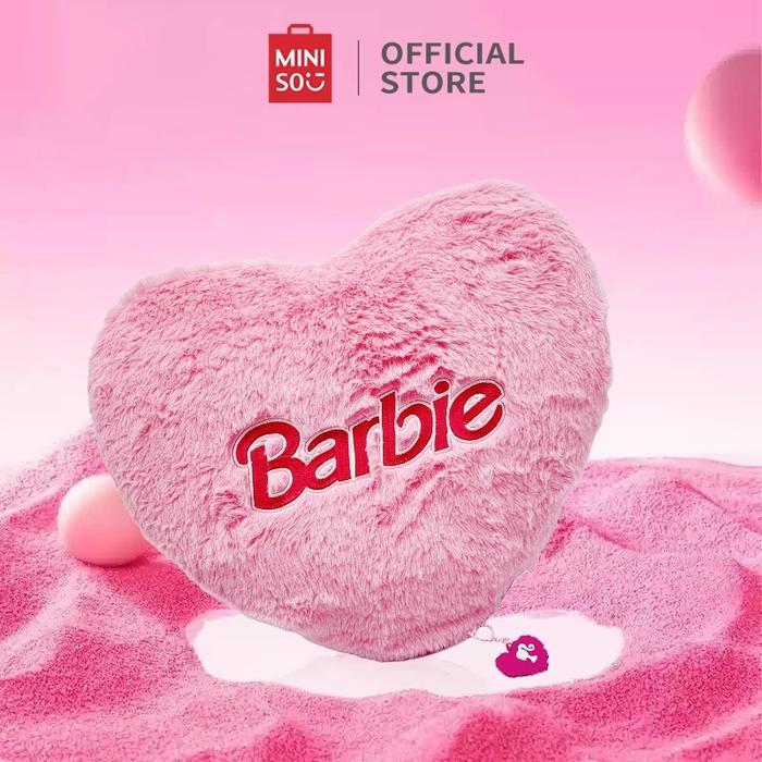 Miniso X Barbie Bantal Selimut Penyimpanan Lipat Selimut Merah Muda Balmut Traveling Empuk Selimut