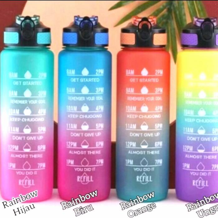 BOTOL VIRAL 1 LITER BOTOL TIME GRADASI OMBRE BOTOL MASI STIKER 3D