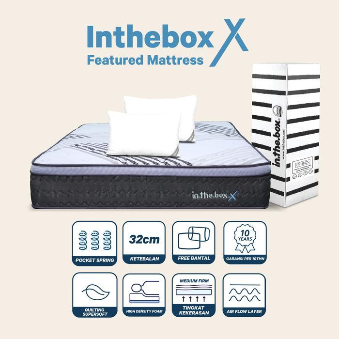 HOMEFUN- Kasur Springbed Inthebox X Ukuran 90X200 (Single) Free Bantal