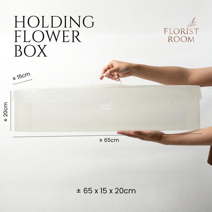 Holding Flower Box with Handle Transparent - Box Bunga Clear - Tabung Bunga