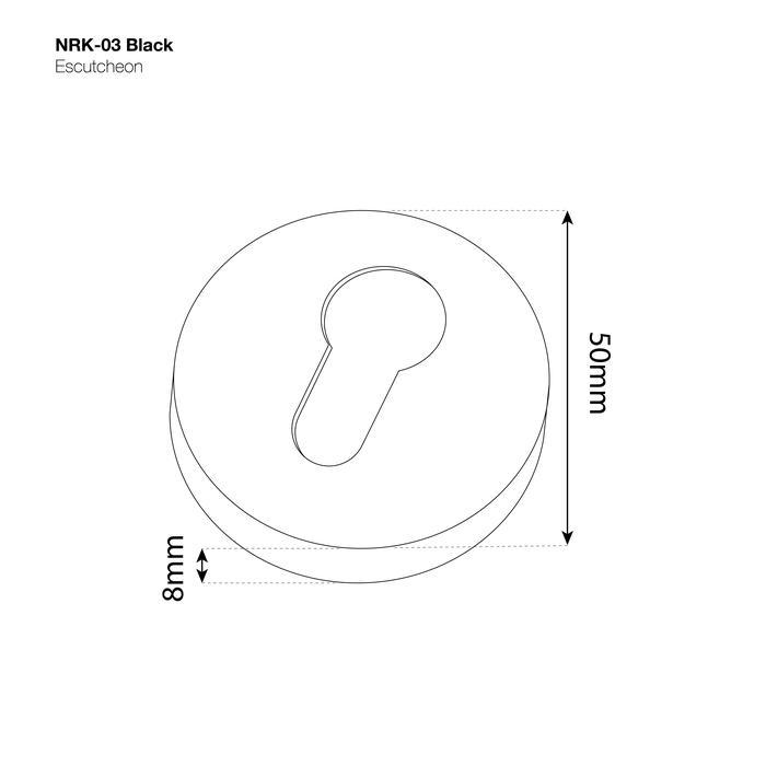 IDXXX- Nobleza Tutup Kunci Pintu Ring Cover Silinder Kotak Bulat Stainless Black