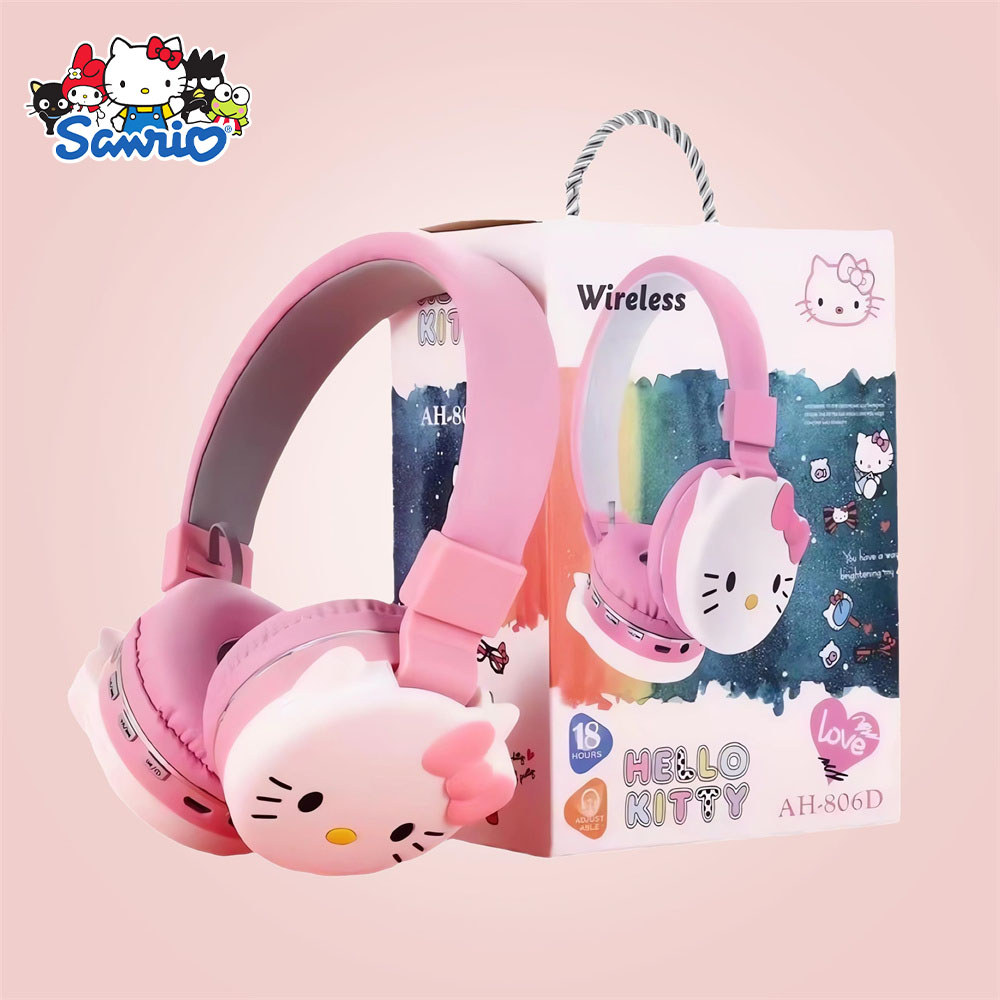 Sanrio Bluetooth Headphone Wireless Headsets Cartoon Mic Foldable Earphone For Phones Laptop Gift