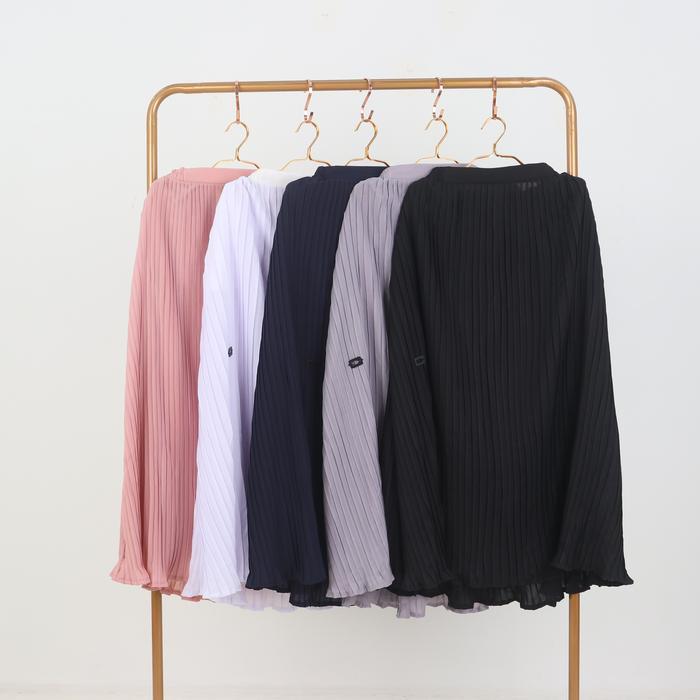 YTTX- Nusseyba - Elina Skirt - Rok Plisket Premium - Pleats Skirt Panjang - Rok Hitam Wanita