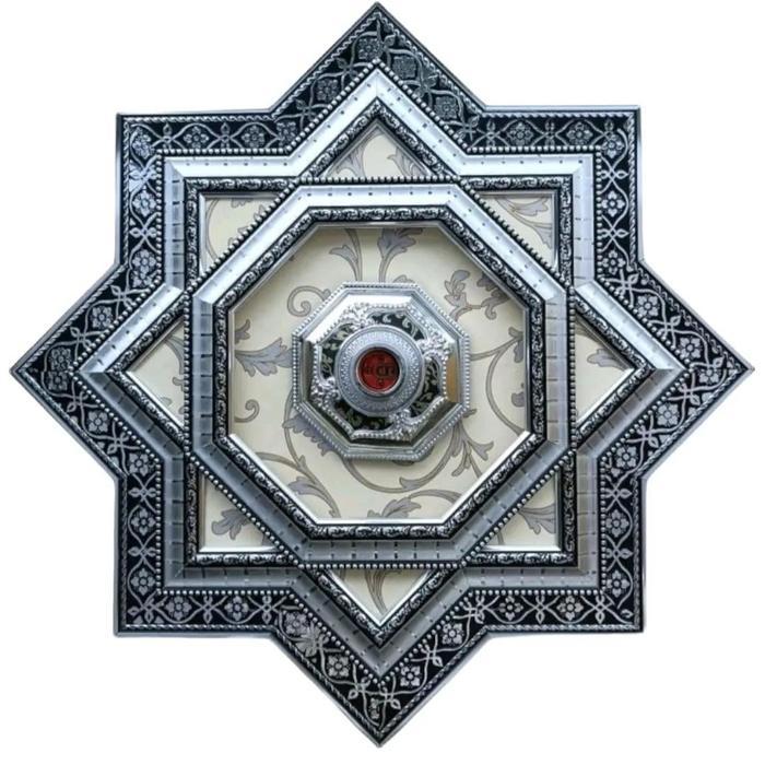 LIST FREM Fitting Hiasan Lampu Plafon PVC Gypsum GRC SB 004 Ornamen Kembang Kristal Estetik 60cm x